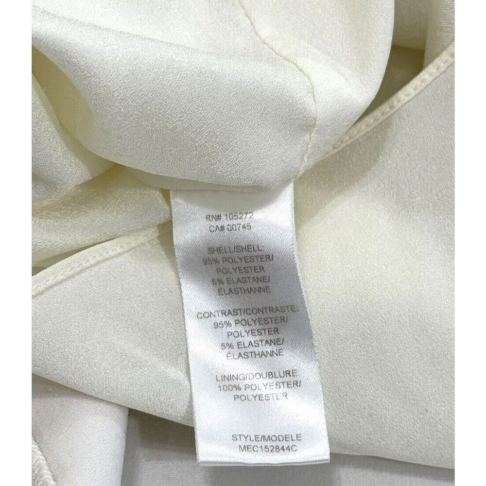 Halston Heritage Ivory Twist Flounce Hem Dress Sleeveless Size 6 Wedding Evening - Picture 14 of 16